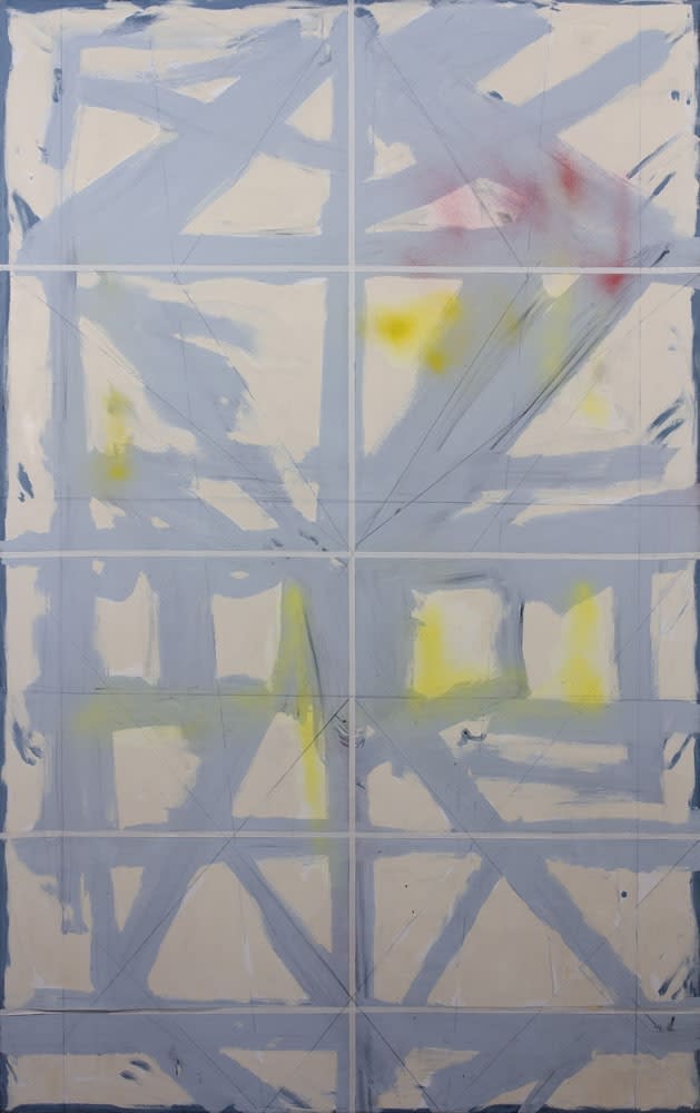 Spencer Lewis, First Cage Painting (Self Portrait Odalisque to Hedda G - with Masaccio's Expulsion, 2013