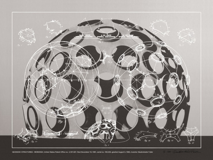 Buckminster Fuller, Geodesic Stuctures - Monohex, From Inventions Portfolio, Edition 7 of 60, 1981