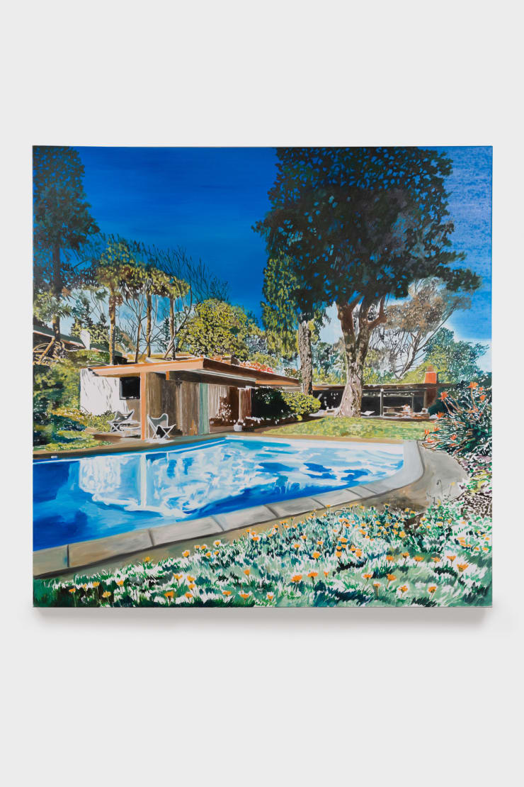 Eamon O'Kane, Neutra Garden with Pool and Flowers, 2021