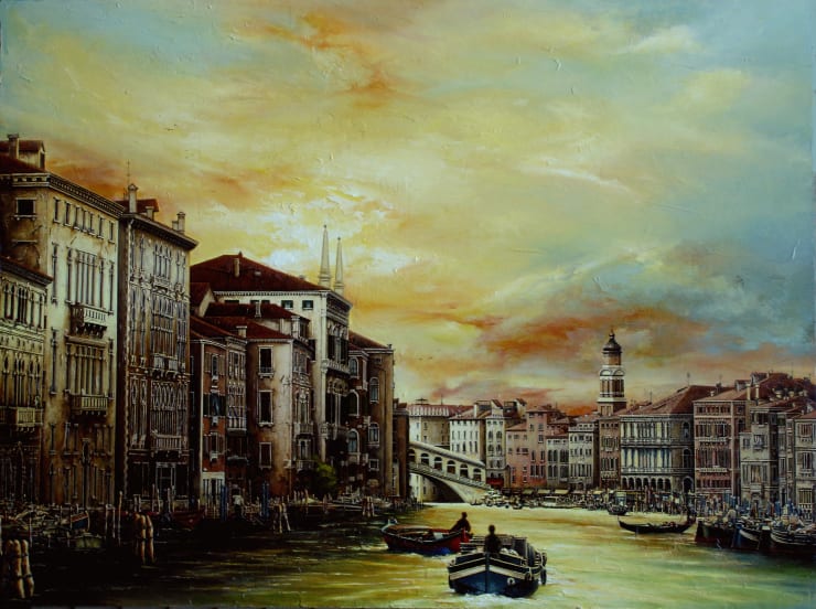 Golden City Oil on Canvas 48 x 60 in 121.9 x 152.4 cm