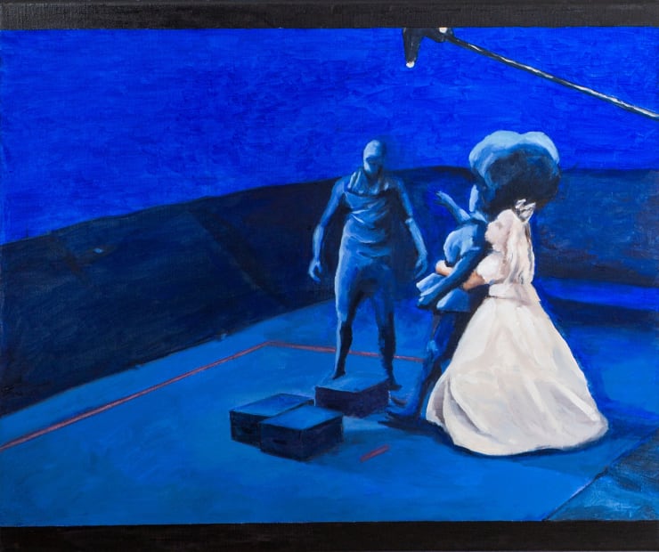 André Strahinja Alicia , 2023 Óleo sobre tela Serie Chroma Blue Men 50 x 60 cm