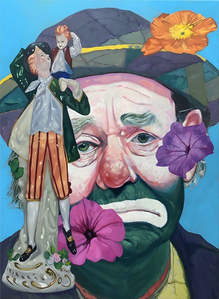 César Gabler Triste y Lamentable Como Todos Los Payasos (The World We Knew - Over and Over), 2022-2024 oil on canvas 150 x 110 cm