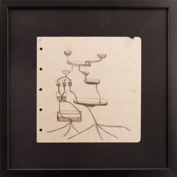 Virginia Guilisasti Boceto Dirección de aguas I (Sketch Water Management I), 2021 Grafito sobre papel 31 x 31 cm