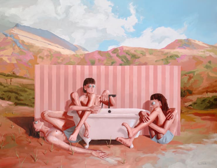 Pascual Ovalle, Three people outdoors (1), 2024