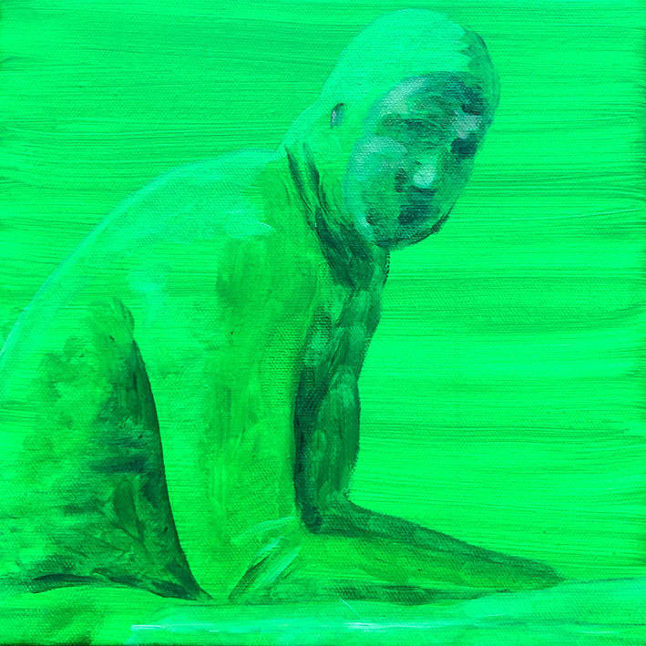 André Strahinja Liebre de Marzo, 2022 Óleo sobre tela 25 x 25 cm