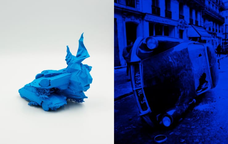 Alfredo Da Venezia DS68 - Barbey/Klein B, 2019 Digital print photography mounted on a rigid methacrylate plate of a PLA 3D printing object and intervened photography. 70 x 110 cm