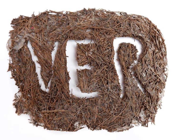 Virginia Guilisasti Ver (See), 2020 Dry pine needles stuck together with glue 20 x 25 cm