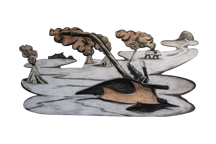 Prabhakar Pachpute, Plough as a dead bird, 2020