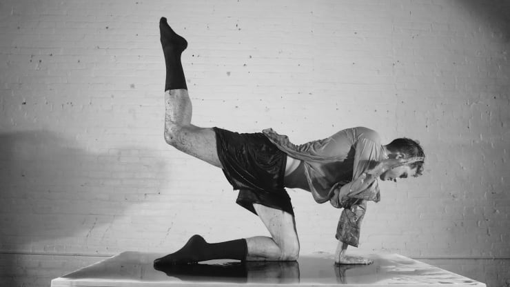 Oliver Herring, on a pedestal, 2018