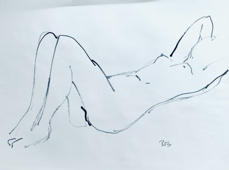 Freeman W. Butts Recline, 1983 Ink on paper 18 x 24 inches Signed lower right
