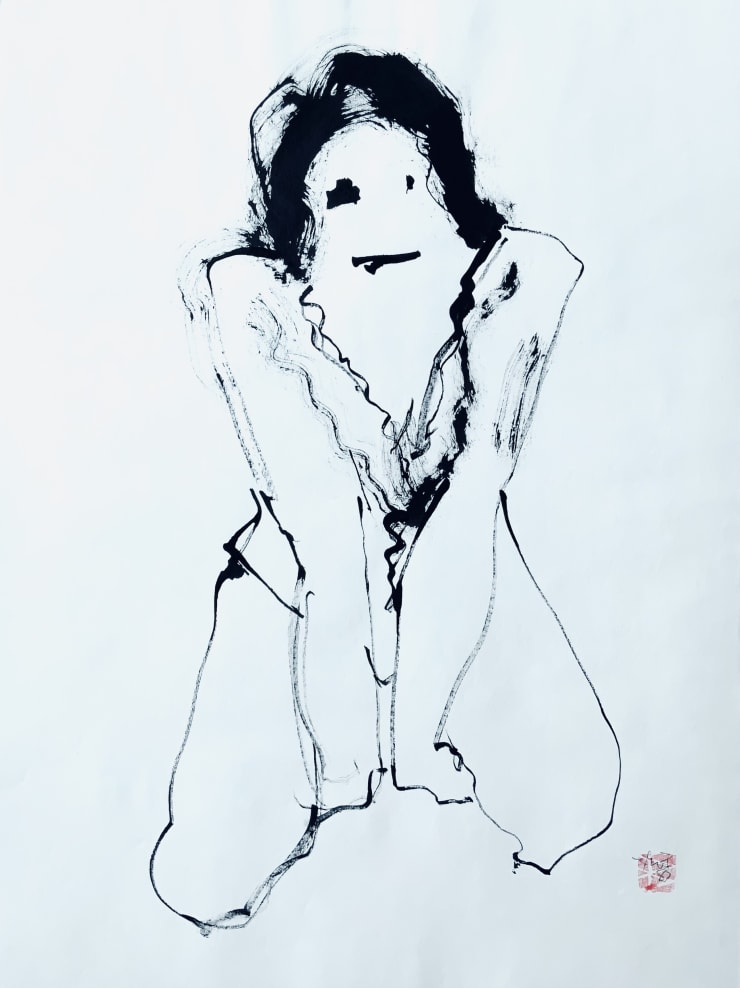 Freeman W. Butts Looking At You, 1985 Ink on paper 24 x 18 inches Signed lower right