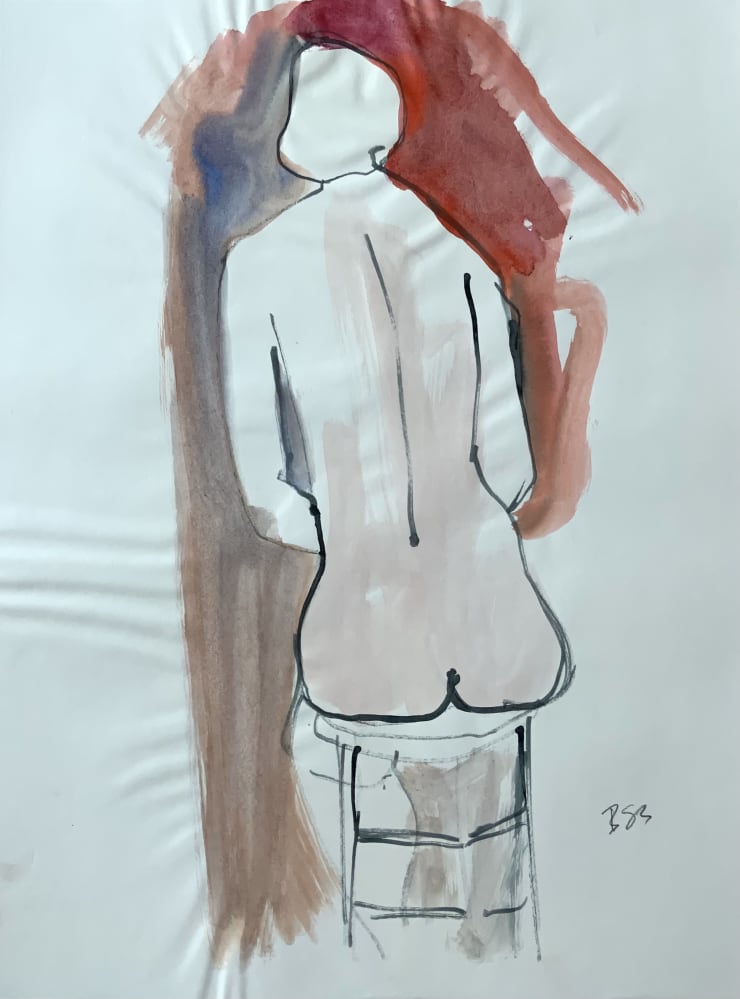Freeman W. Butts, Sitting on a Stool, 1983