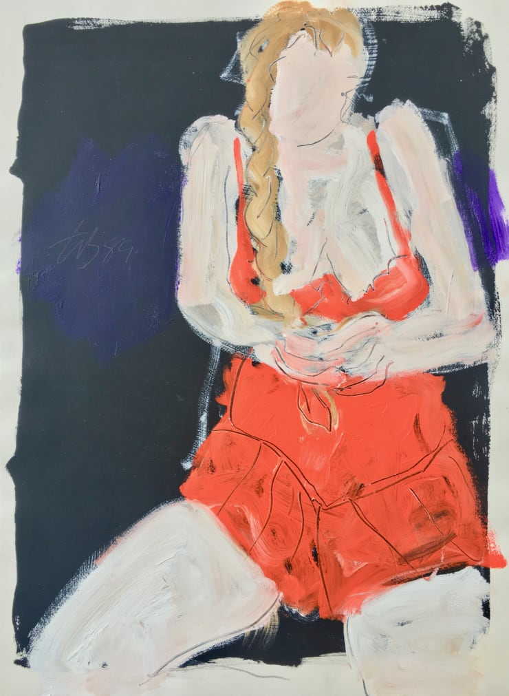 Freeman W. Butts, Untitled: Woman with Braid in Orange