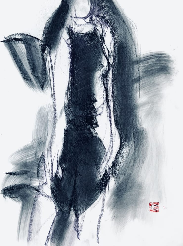 Freeman W. Butts Dark Atmosphere, 1982 Charcoal on paper 24 x 18 inches Signed lower right