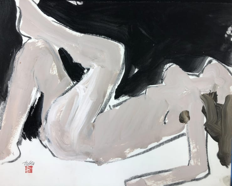 Freeman W. Butts, Untitled: Reclining Woman on Elbows, 1990