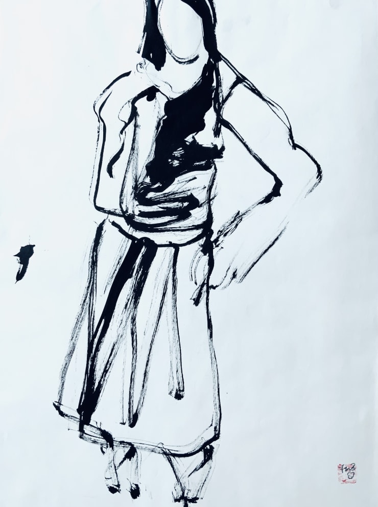 Freeman W. Butts Black Skirt, 1987 Ink on paper 24 x 18 inches Signed lower right