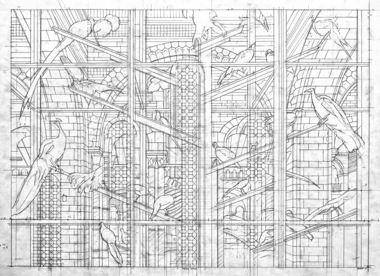 Nathan Walsh NHM II, 2022 Pencil on paper 24 x 33 in Drawing: 19 x 26 1/2 in