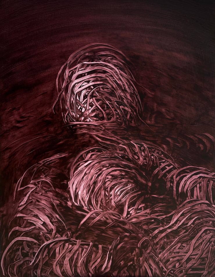 Emil Alzamora A Wonderful Adaptation, 2023 Oil on wood panel 30 x 24 in 76 x 61 cm