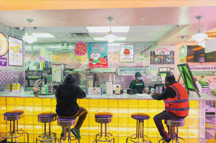 Yigal Ozeri, The Yellow Diner; Americana, 2023