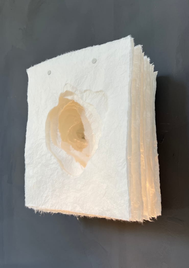 Angela Glajcar Terforation 2022-064, 2022 Hanji paper 34g, torn, metal and plastic mount 14 1/8 x 11 3/4 x 6 3/4 in 36 x 30 x 17 cm