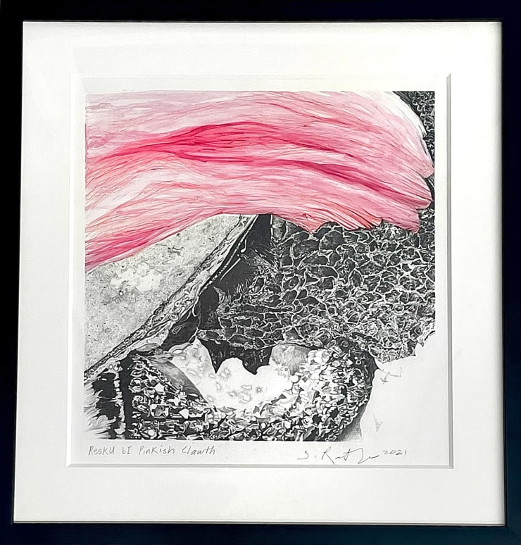 Sarah Ratchye RescU bl Pink, 2021 Graphite and colored pencil on paper 12 x 12 in 31 x 31 cm Signed and dated lower right "S. Ratchye"