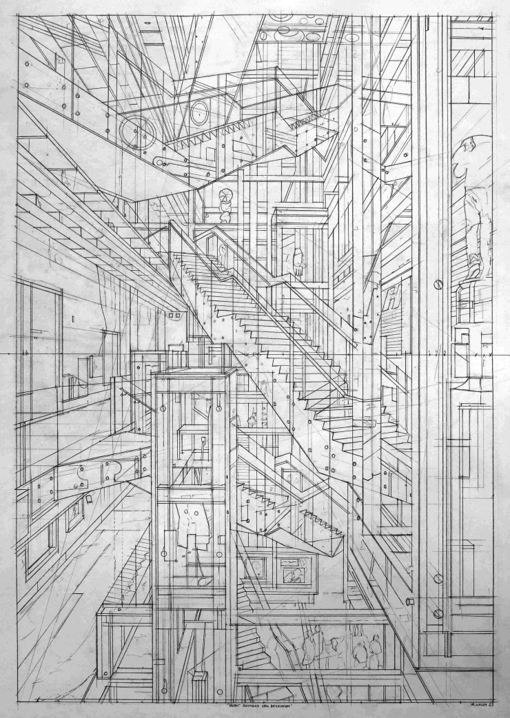 Nathan Walsh Depot, 2023 Pencil on paper 33 x 24 in Drawing: 26 x 19 in
