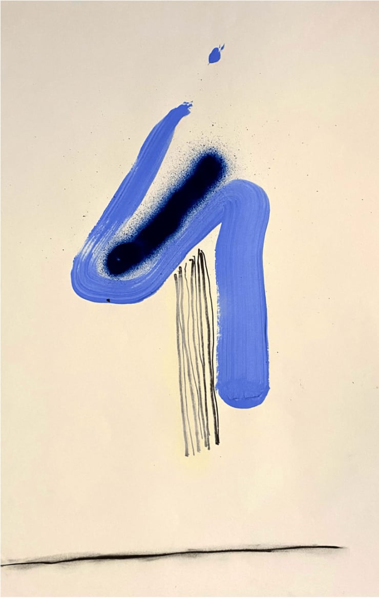 Maia del Estal The silence of my intolerance, 2021 Acrylic, charcoal, and spray-paint on paper 18 x 12 in 45.7 x 30.5 cm