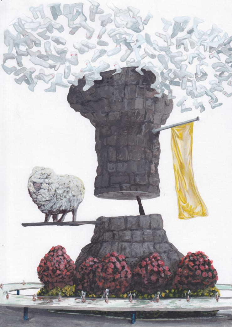 Toni van Tiel, Untitled (Fountain with Socks), 2015