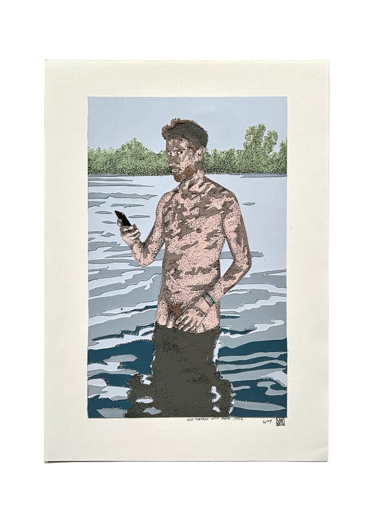 Lawrence James Bailey, Self Portrait With iPhone, 2024