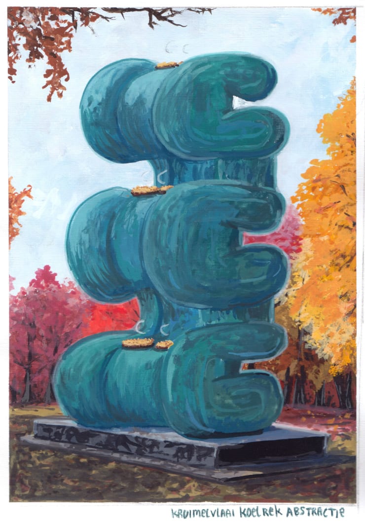 Toni van Tiel, Kruimelvlaai koelrek abstractie, 2023