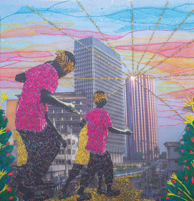 Joana Choumali, Your Hair Smells like Love and Sunshine, 2025. Boys dancing in the sun in Abidjan