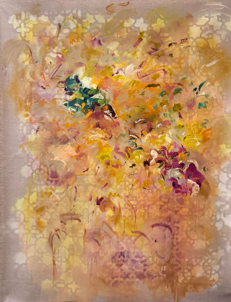 Abstraction in orange and fuchsia tones Latifa Alajlan. Abidjan