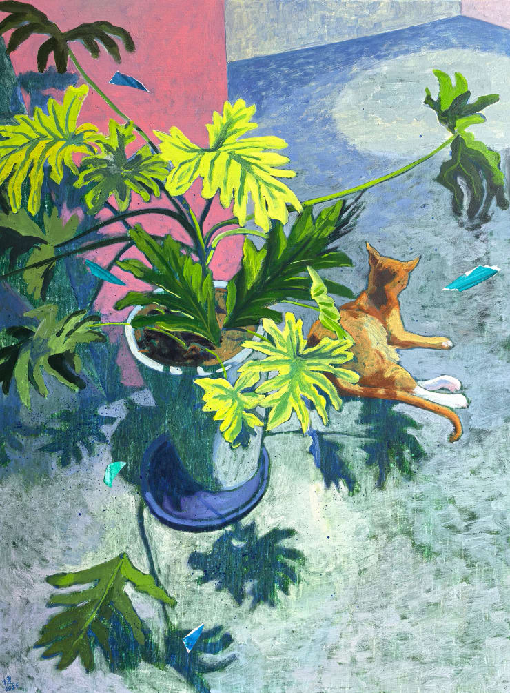 Wenjie Lin - Cat with Plants 3, 2025
