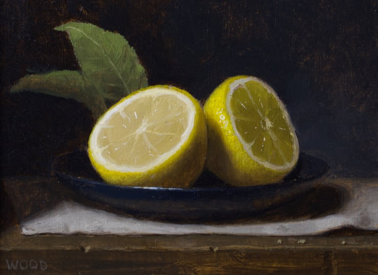 Justin Wood, Sliced lemon with leaves, 2024