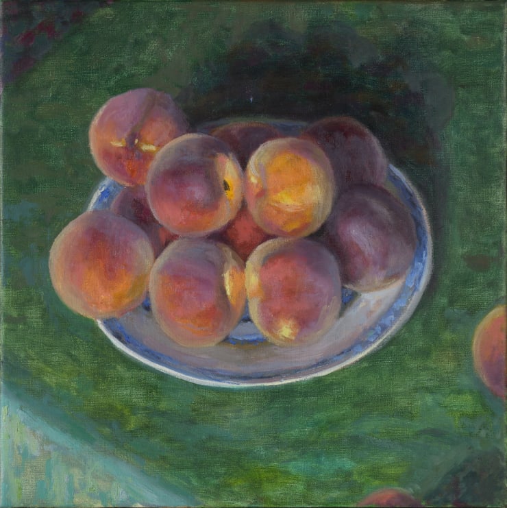 Mario ter Braak, Bord perziken op groen, 2014