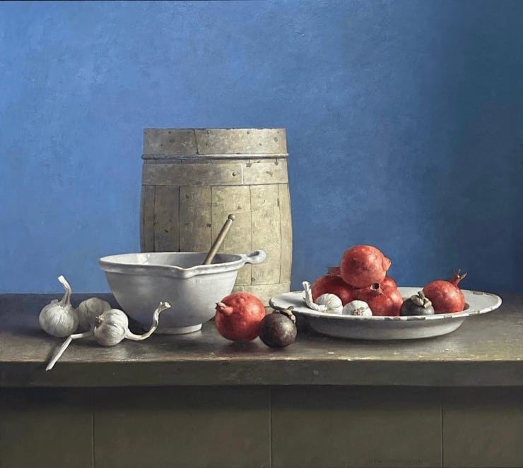 Henk Helmantel, Stilleven met rode granaatappelen, 1991