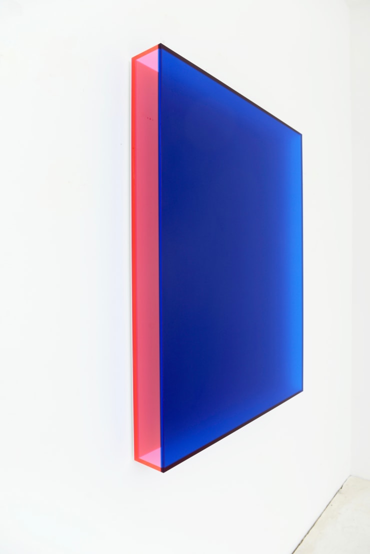 Regine Schumann, Colormirror satin blue transparent pink blue Barcelona, 2024