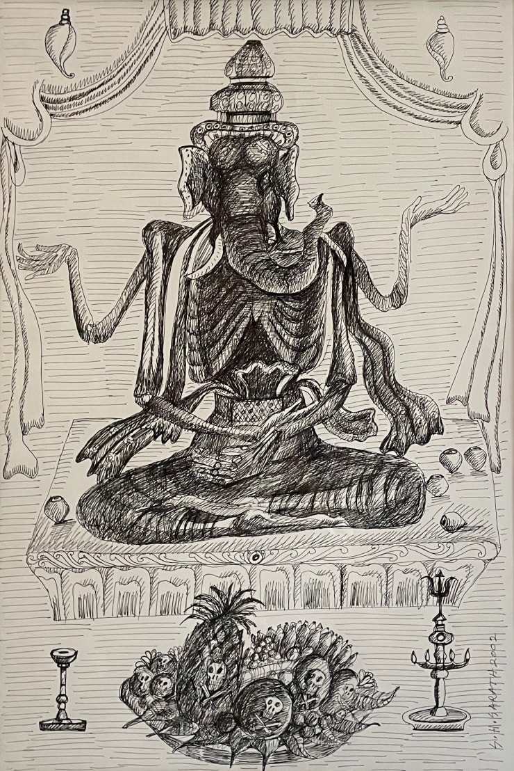 S.H. Sarath, Lord Ganesh rejecting the poisoned offerings, 2002