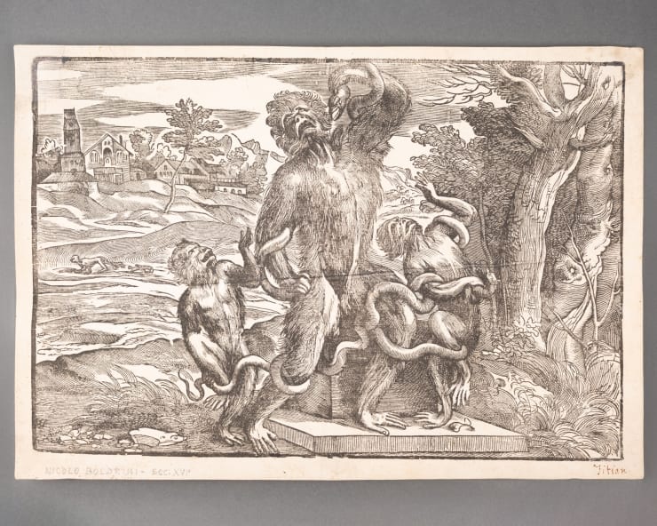 Niccolò Boldrini (ca. 1500 – after 1566), after Titian, Caricature of the Laocoön, 2nd half of the 16th century