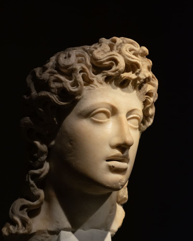 Ancient Roman, Head Hellenistic Man, 2nd Century AD