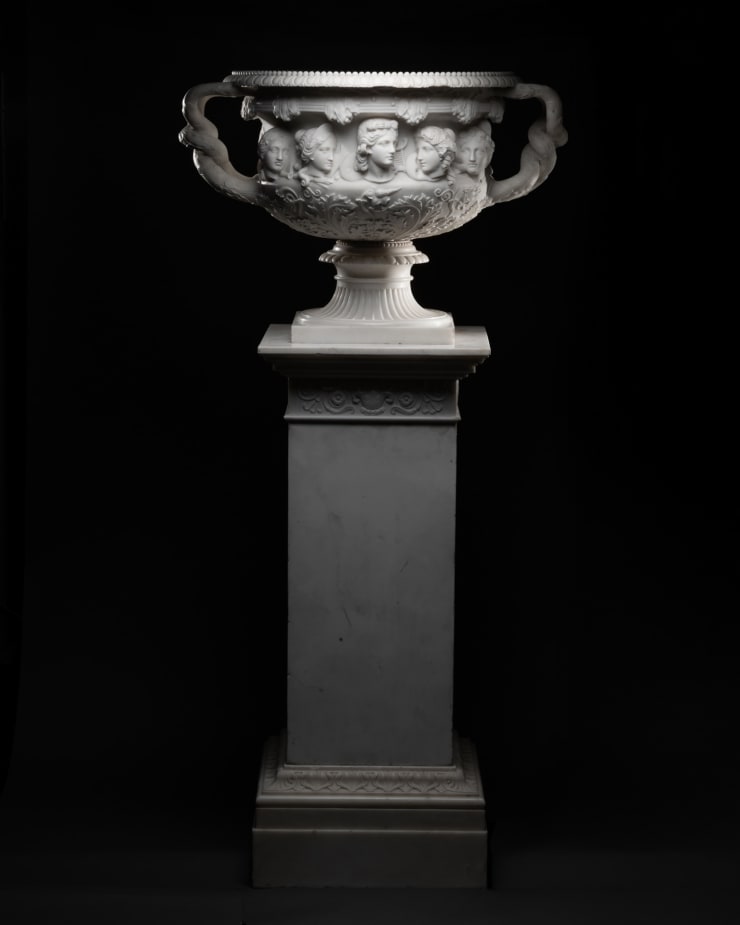 Lorenzo Bartolini (1777-1850) and workshop, Warwick type vase: Apollo & The Nine Muses, circa 1815-1830