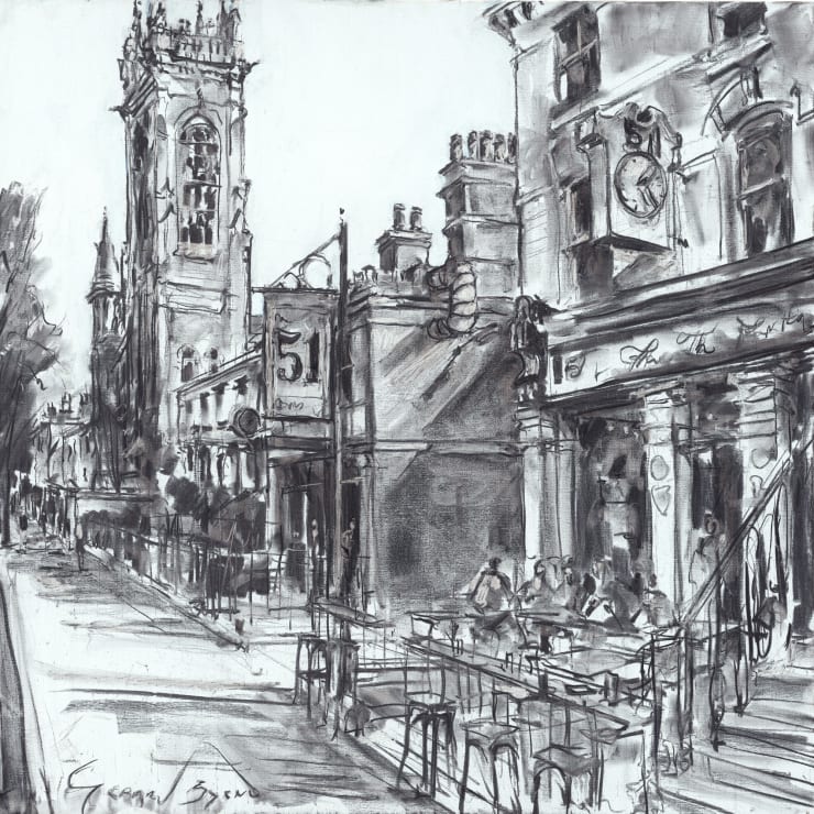 Gerard_Byrne_Awaiting_Patrons_The_51_Bar_charcoal_fine_art_gallery_Dublin