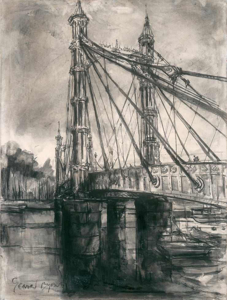 Gerard-Byrne-Misty-Morning-Albert-Bridge-London-charcoalogy-exhibition-art-gallery-dublin-ireland