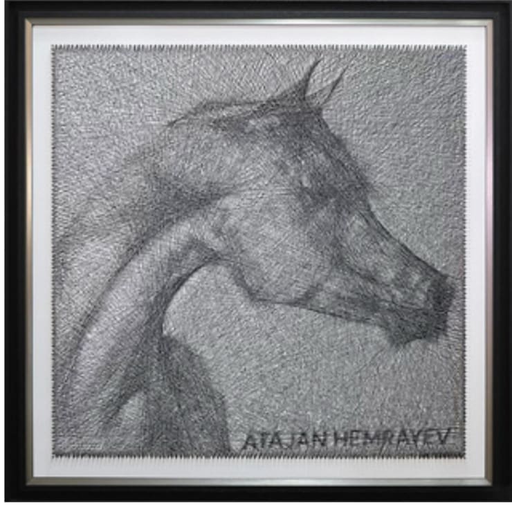 ATAJAN HEMRAYEV, Arabian stallion, 111x111cm, 2025