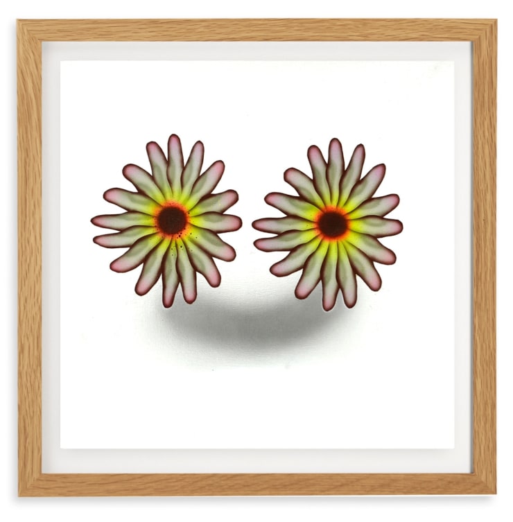 abstract flower painting in a frame
