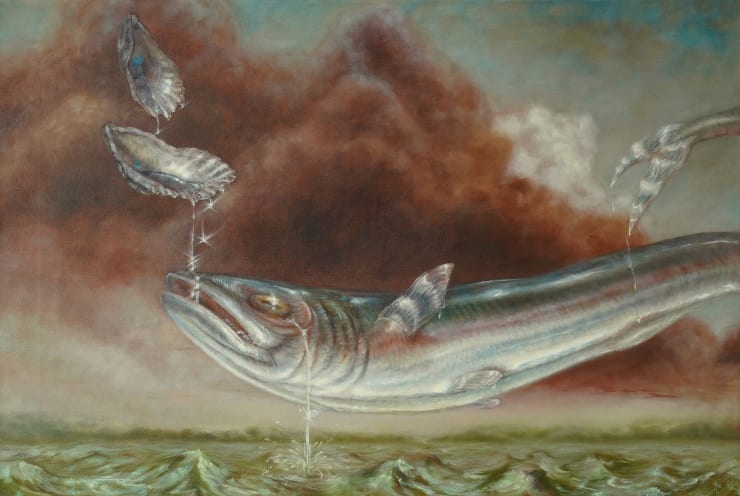 fish floating in a sky