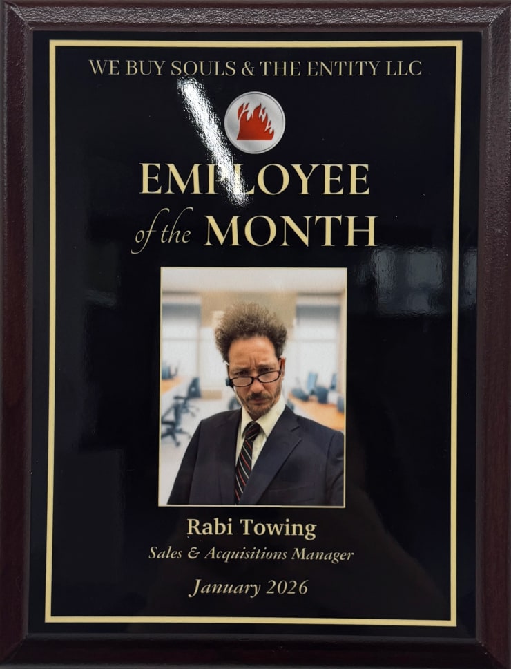 employee of the month placard