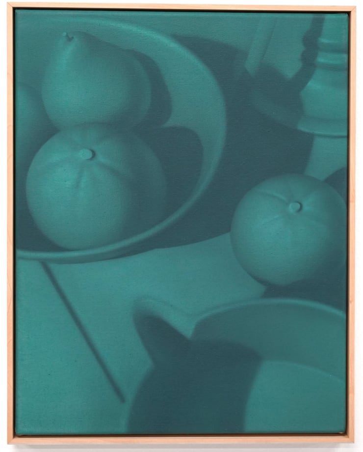monochromatic painting of a fruit bowl