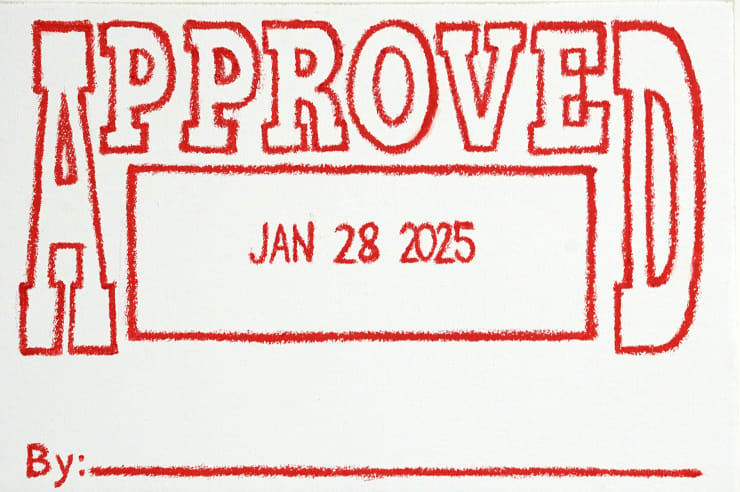 painting that says 'approved'