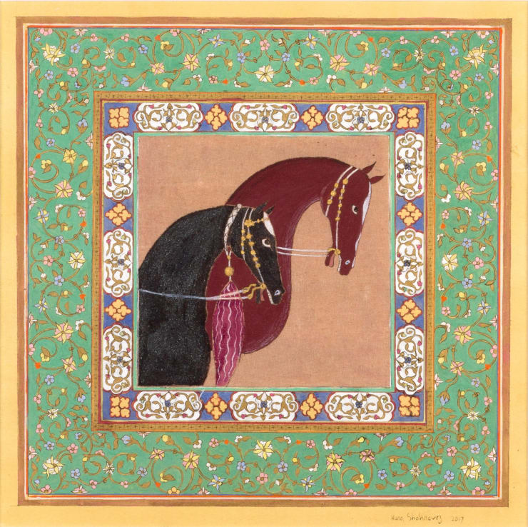 Malachite Border, 2017 Natural pigments and 24ct gold on handmade hemp paper